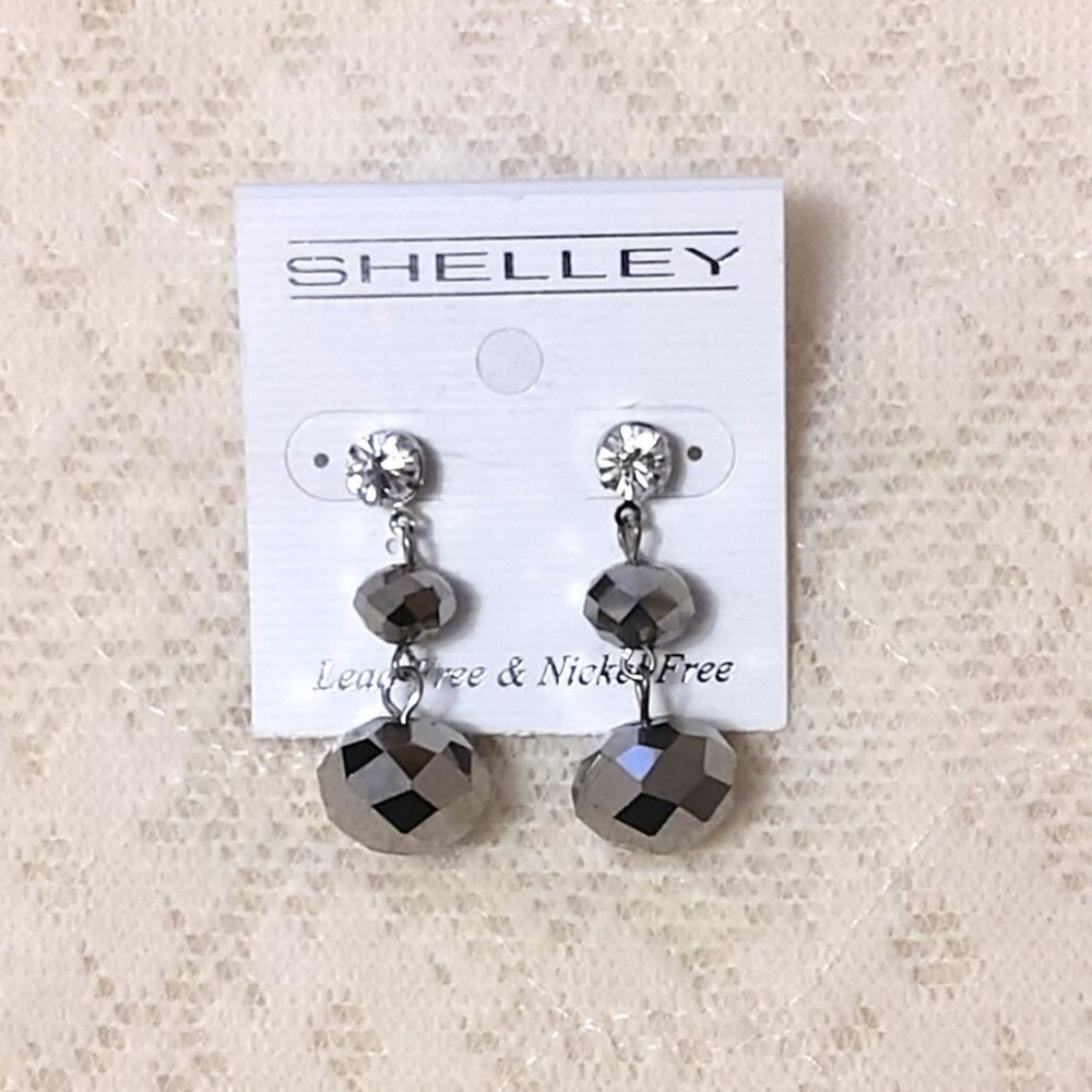NEW Handcrafted Gray Round Beads Drop Earrings Women Fashion Jewelry Gifts